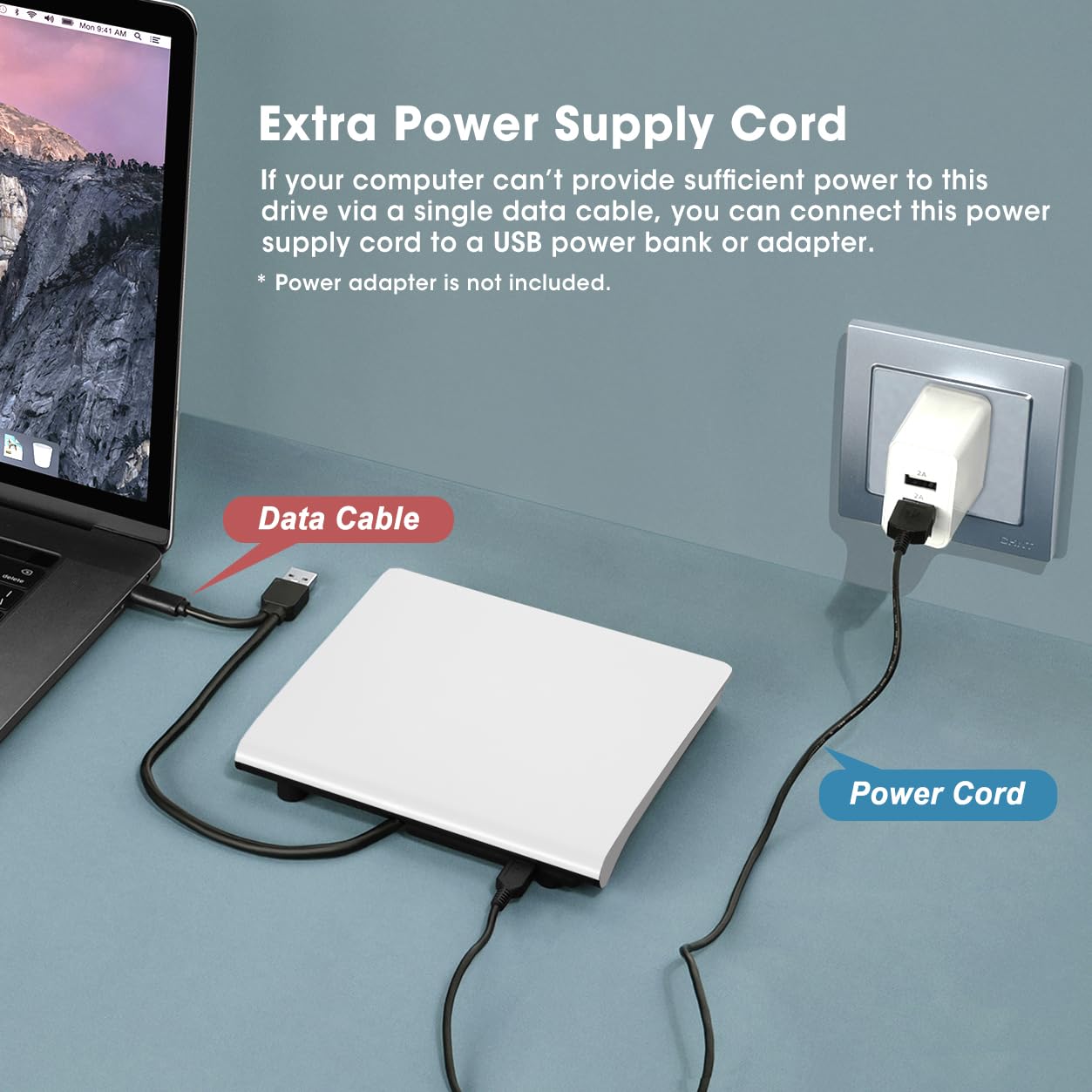 Roofull External Cd Dvd Drive Usb 3.0 & Usb C, Portable Cd Dvd Rom +/ Rw Optical Disc Drive Player Reader Writer Burner For Appl